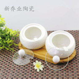 潮州新喬業陶瓷廠直銷 時尚陶瓷調味罐兩件套，打造高品質廚房生活